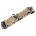 Tactical nylon multifunctional strap rope showing 150cm length in black, army green, and mud colour options