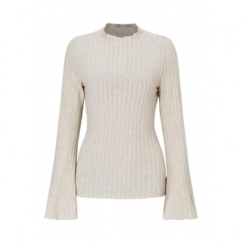 A man's black long sleeve top with a round neck and relaxed lantern sleeves in a slim fit.