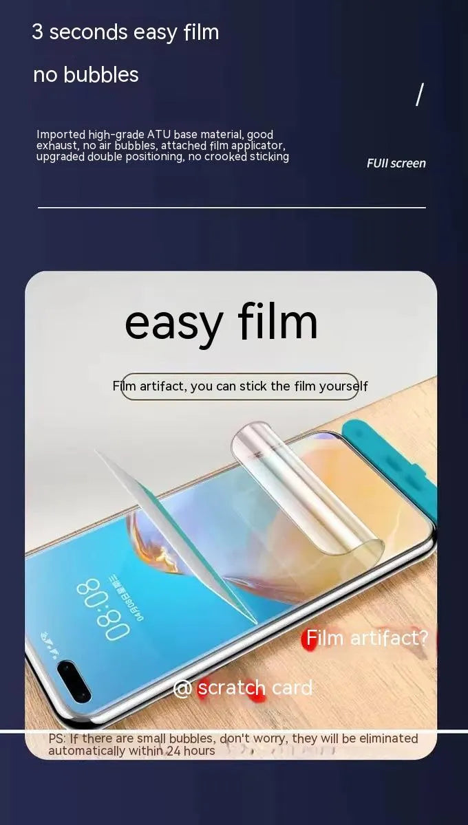 TPU screen protector for Samsung Galaxy phone in HD, Frosted, and Blue Light options