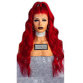 Red long curly wig for women, 26 inch, half hand-woven, chemical fibre matte high temperature wire