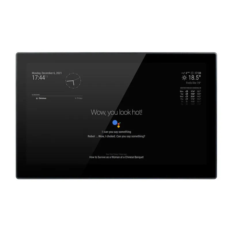 13.3-inch integrated computer voice assistant touch display unit with ABS casing.