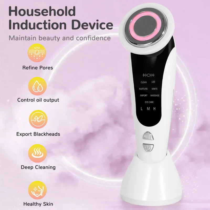Red and blue light multifunctional portable face lifting device with white body