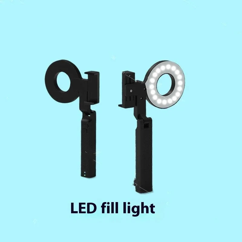 Black portable handheld LED fill light for photography and video measuring 14.5 x 25.8 x 4.7 cm