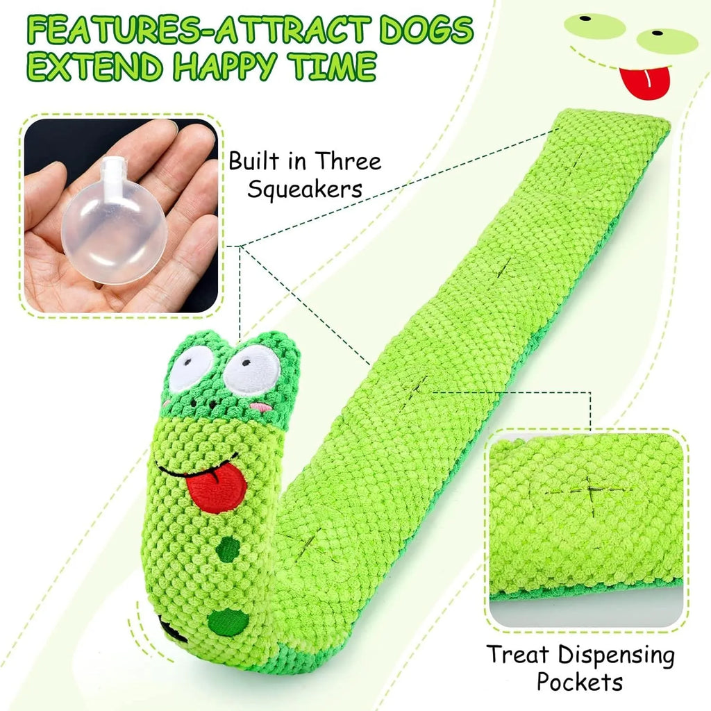 Interactive dog puzzle toy with squeakers in transformable snail design for foraging games