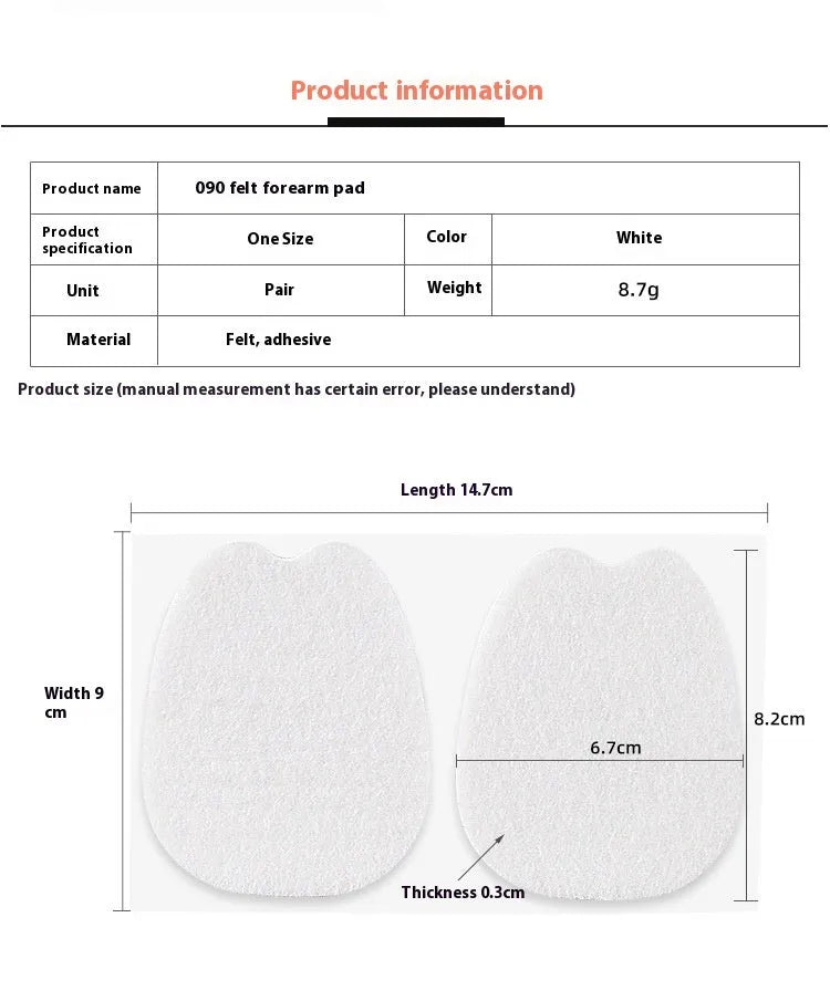 White felt anti-wear tongue stickers for sports shoe protection