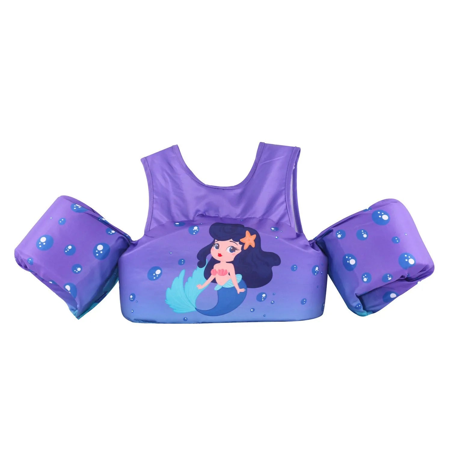 Cartoon-themed children's inflatable arm swimming ring life jacket in polyester.