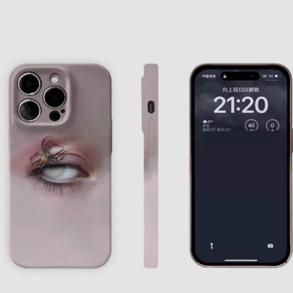 Dark heterochromatic spider design iPhone protective case for multiple models