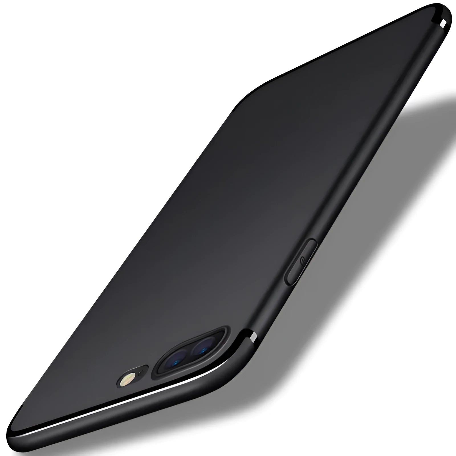TPU silicone protective phone case for Apple iPhone in black, blue, red, or white.