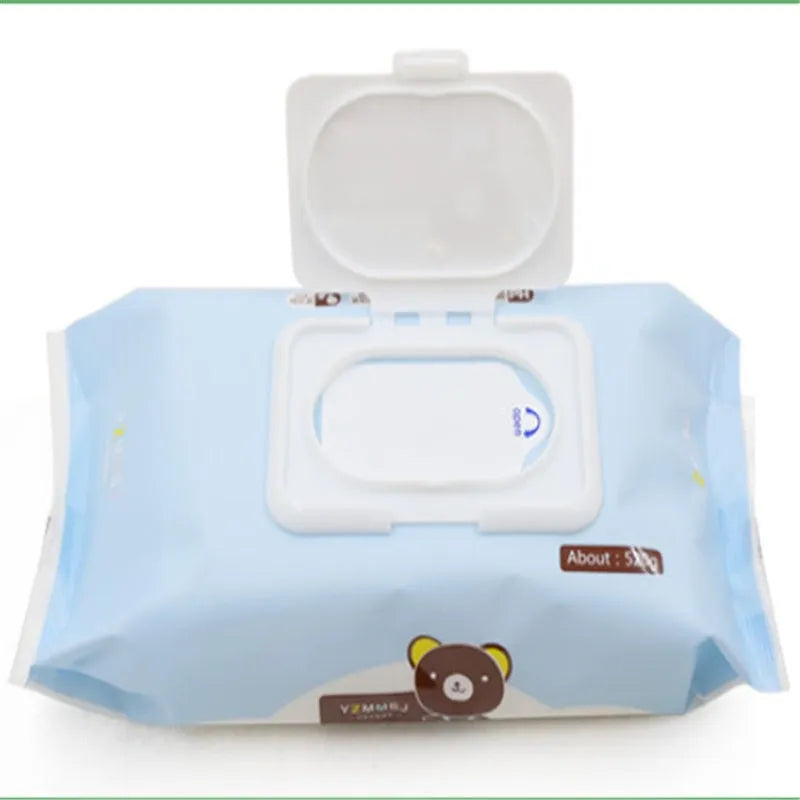 Blue pack of 68 baby wipes with lid, unscented kapok wipes for general cleaning