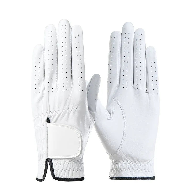 Men's leather breathable non-slip finger glove in black single left hand