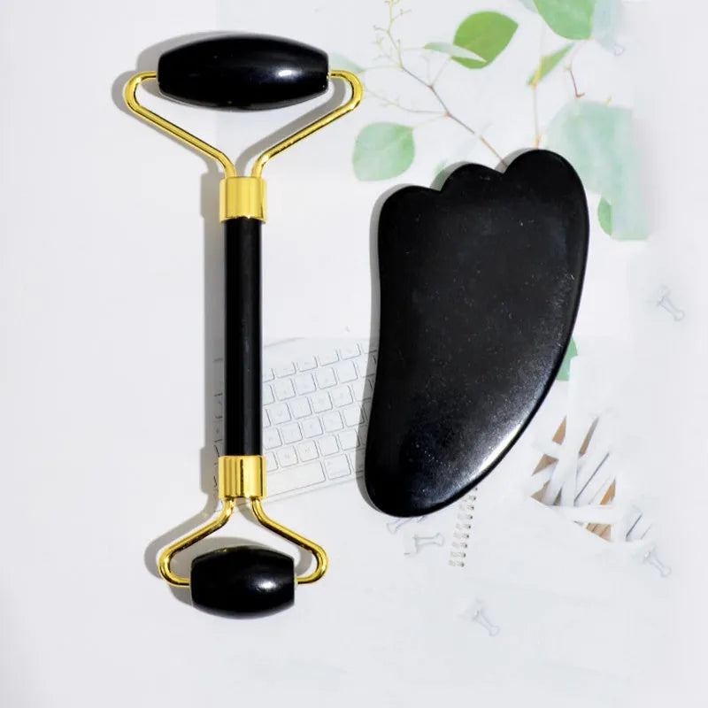 Black Bianstone beauty face care massage device for facial tension relief and skin firming