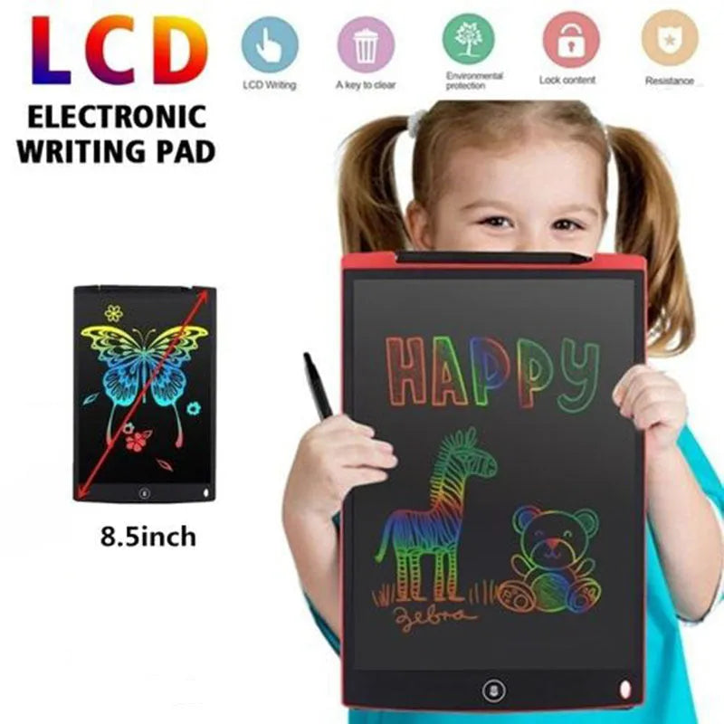 8.5 inch electronic drawing board with LCD screen and stylus pen in blue