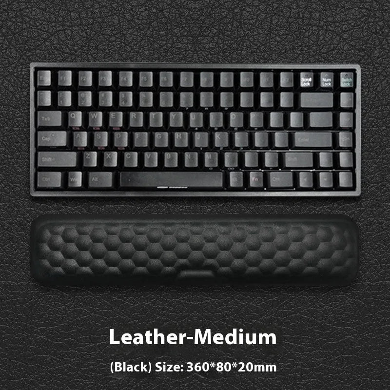 Memory foam mouse wrist pad with cloth or leather cover options in grey or black colours