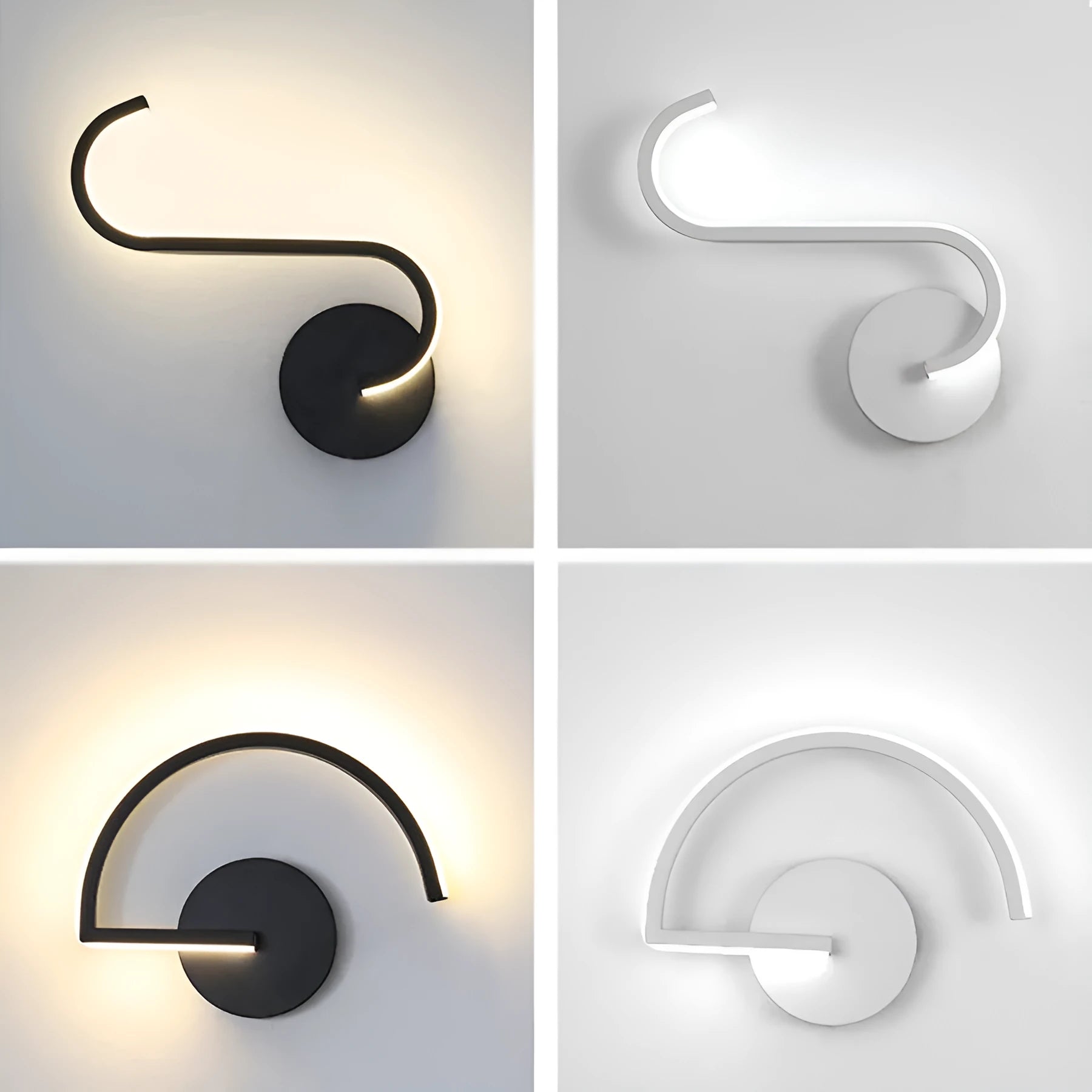 LED reading wall light aluminium petal shade 120x220x70mm white light style