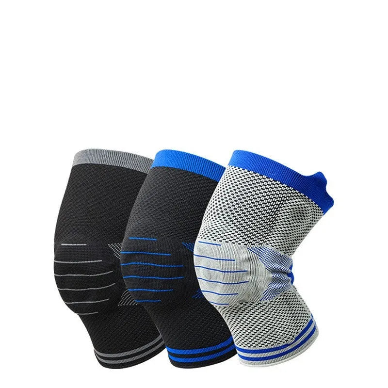 Silicone massage spring bar knee protector in cotton material showing black-grey colour combination