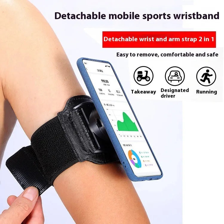 Waterproof mobile phone arm bag with adjustable strap worn on wrist, black colour, suitable for 4-7 inch smartphones