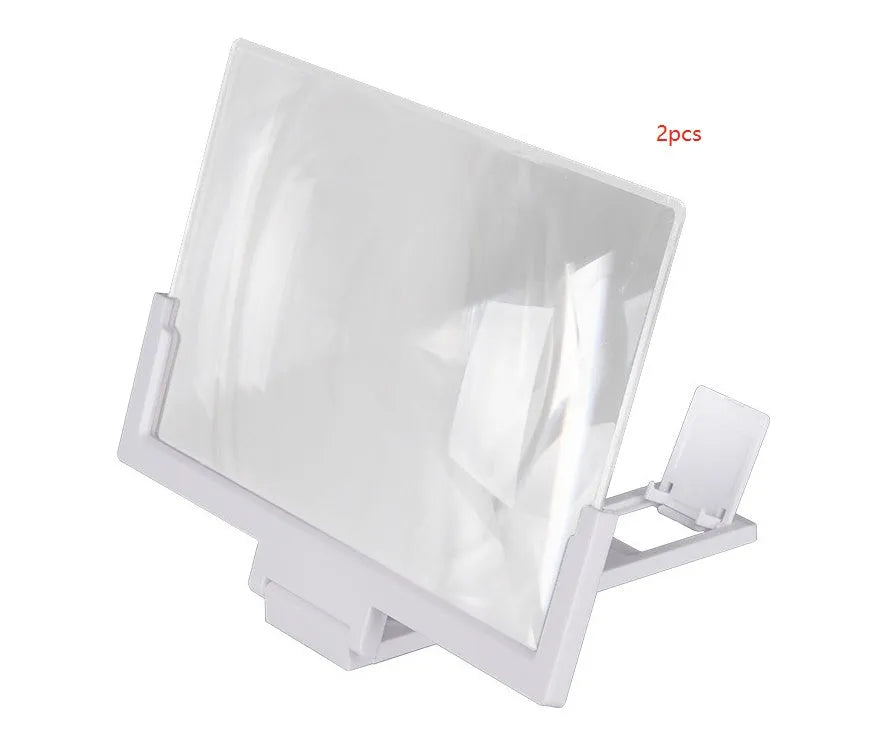 Black and white acrylic mobile phone stand with transparent screen support