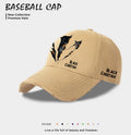 Men's adjustable polyester baseball cap in beige, black or blue colours with European American casual style