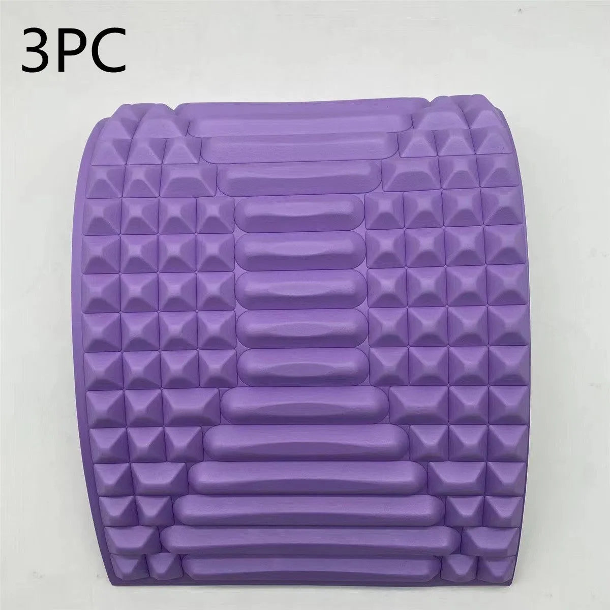 Blue EVA foam back stretcher pillow for lumbar and neck support on a flat surface.