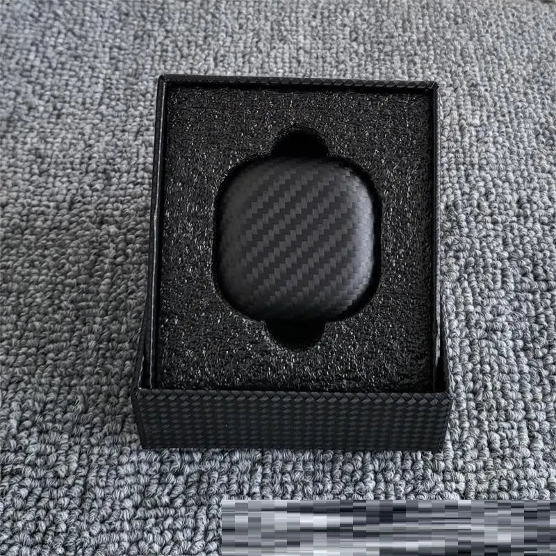 Carbon fibre moulded protective cover for Budspro headset, plaid finish