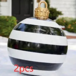 60cm diameter PVC inflatable Christmas ball decoration in various colour patterns