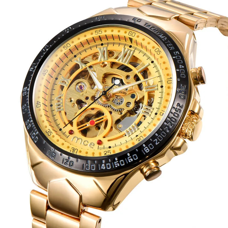 MCE men's explosion proof mechanical watch with traditional winding movement available in four colour variations