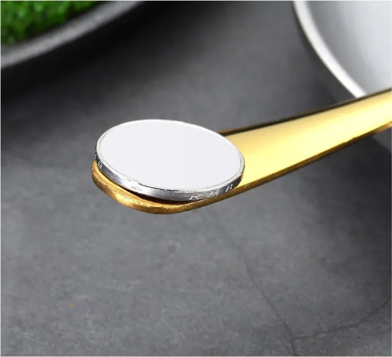 24-piece stainless steel tableware set showing knives, forks and spoons in multiple colour options