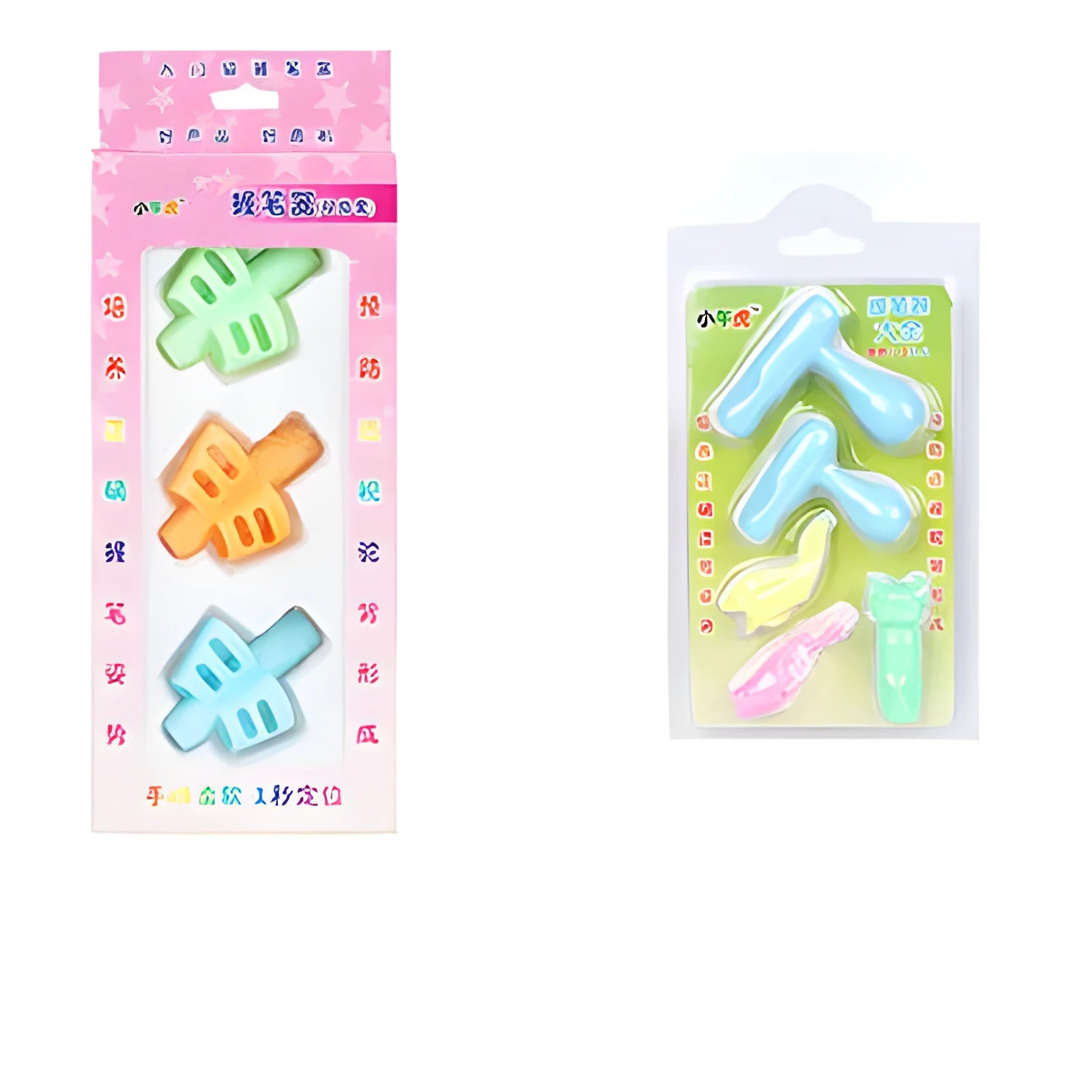 Cartoon design soft rubber pen holder for children that corrects writing posture