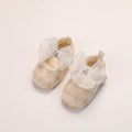 Lace embroidery princess bow soft bottom non-slip toddler shoes for girls