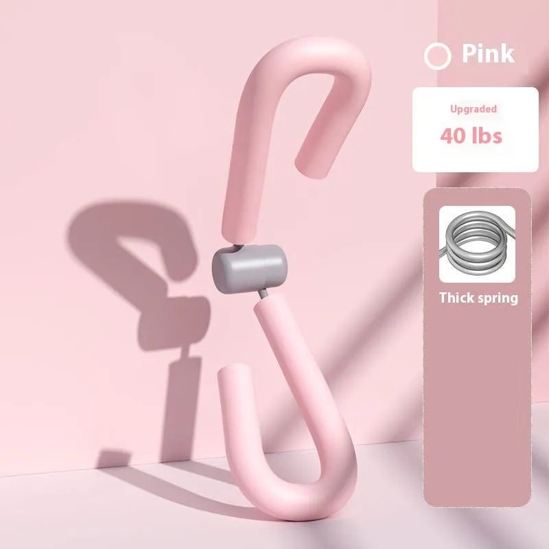 Yoga four piece fitness set showing leg stretcher, pedal resistance band, yoga ring, and figure-eight tension rope.