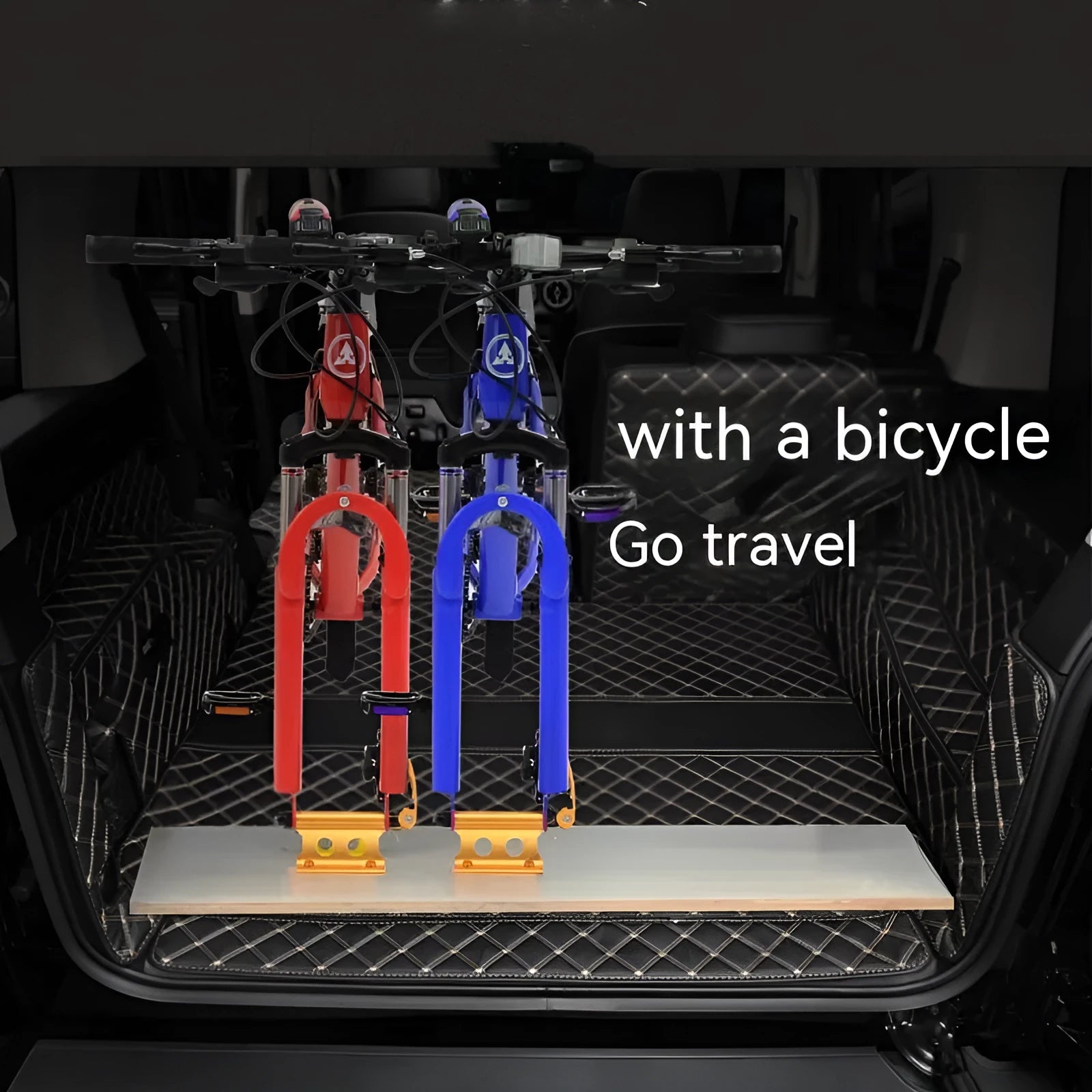 Silver metal bicycle front fork quick release fixing clamp for SUV modification and storage