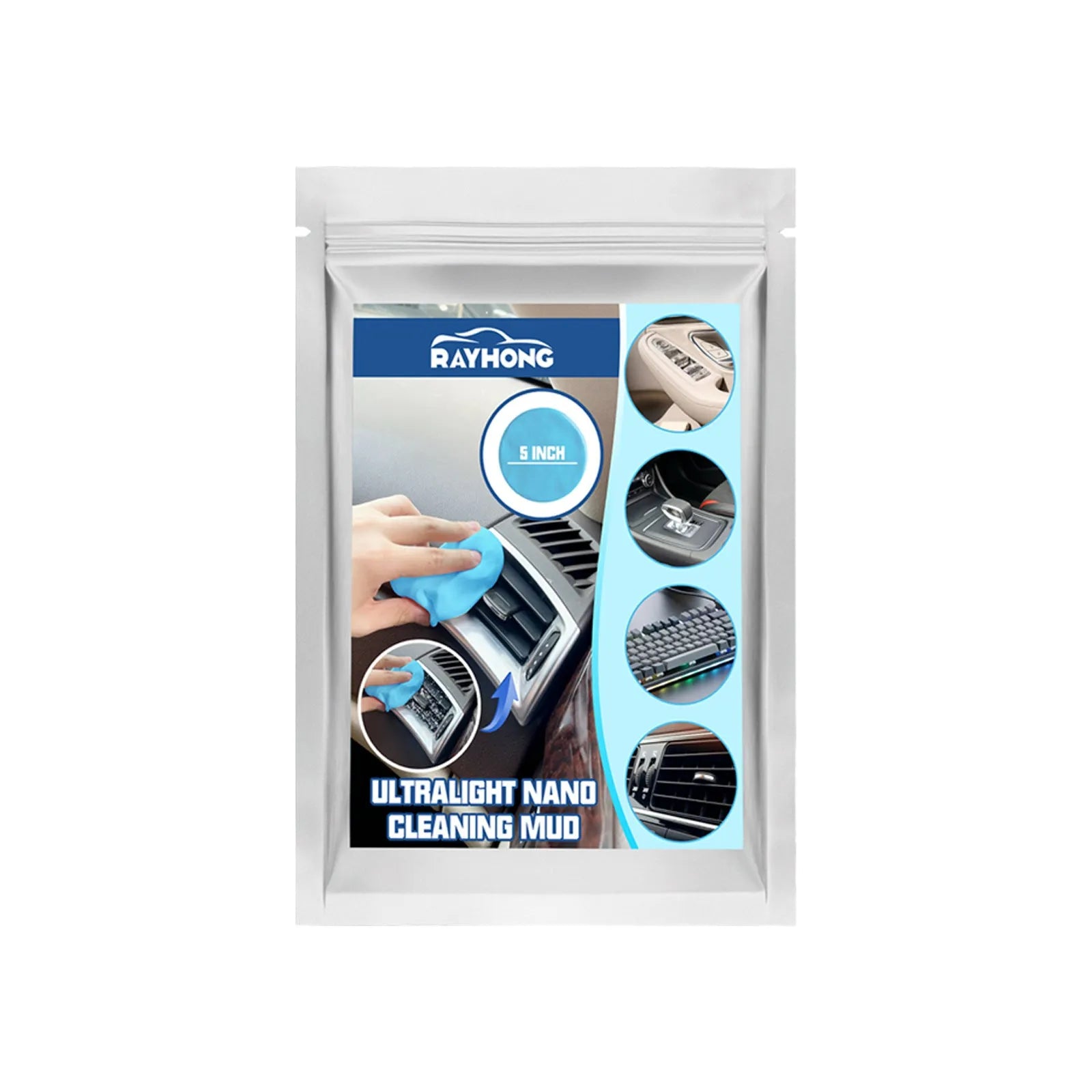 20g car interior cleaning mud for dust removal from gaps, measuring 15cm by 10cm.
