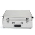 Aluminium alloy toolbox in silver with shock-proof design for instrument storage
