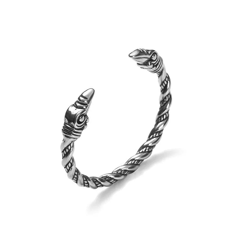Men's titanium steel Viking bracelet in minimalist style, electroplate finish