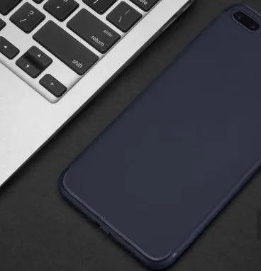 TPU silicone protective phone case for Apple iPhone in black, blue, red, or white.
