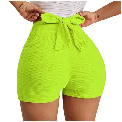 Womens jacquard yoga bubble pants sports shorts in polyester spandex, available in multiple colours including black and grey
