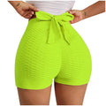 Womens jacquard yoga bubble pants sports shorts in polyester spandex, available in multiple colours including black and grey