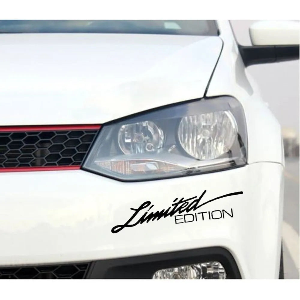 British reflective plastic bumper sticker in black, white, or colourful, showing 16cm by 3.8cm size.