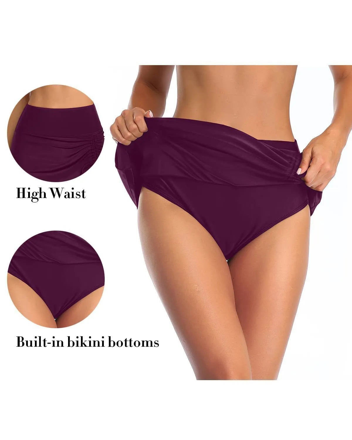 Women's solid colour lace swimming trunks in polyester fabric available in multiple sizes and colours