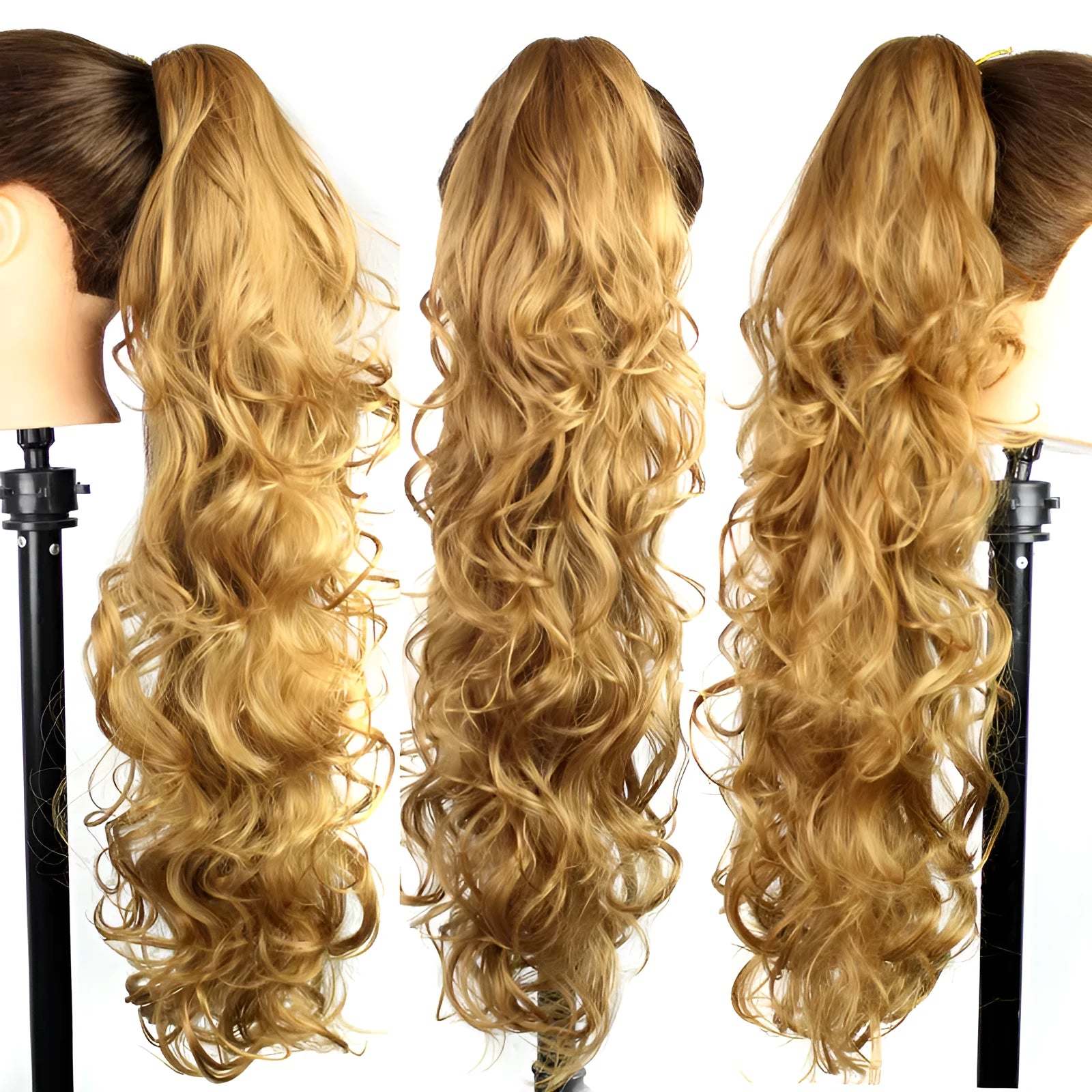 65cm chemical fibre wavy long curly clip-in ponytail wig for women in colour Style12