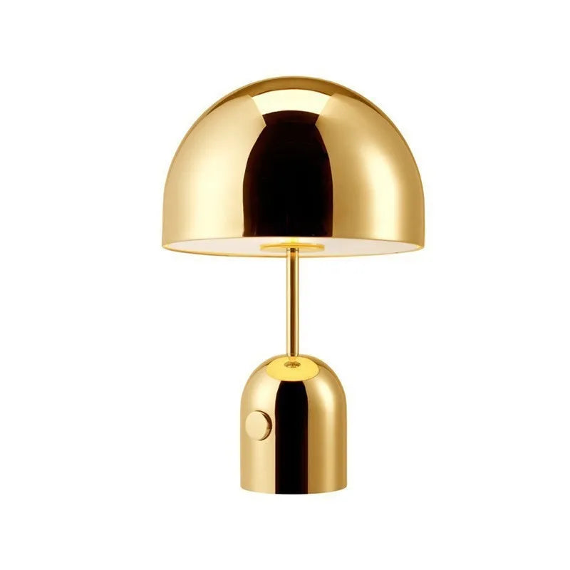 Metal table lamp in rose gold, chrome, or gold finish with post-modern light luxury design measuring 280mm wide by 450mm tall