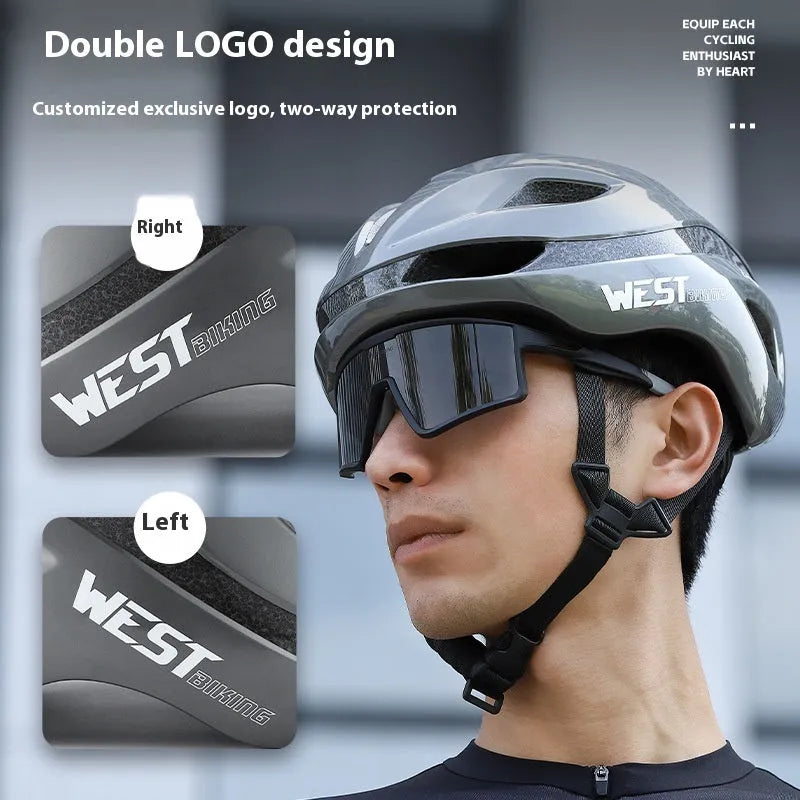 Road cycling helmet in black with PC/EPS construction and adjustable fit system