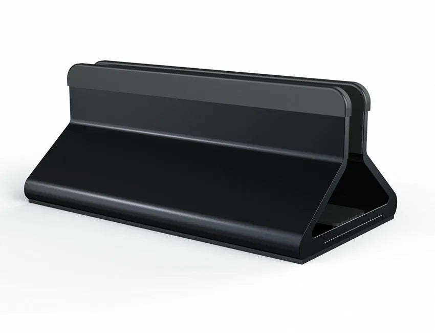 Aviation aluminium alloy computer stand holding a notebook on a desk with three colour options black, space grey, white