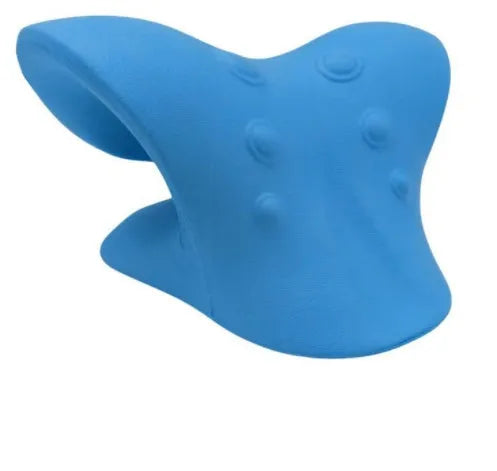 Pink manual six-wheel neck massager with jade scraping board on white background