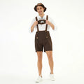 Men's cotton blend Munich Beer Festival suit with suspender top overalls and hat