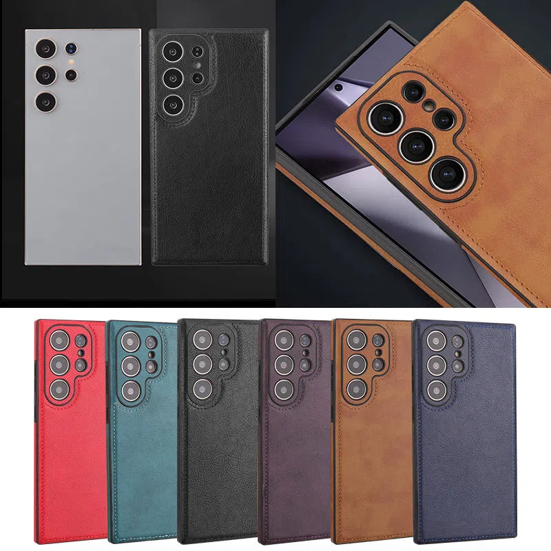 TPU anti-drop phone case for Samsung with embossed finish in black, blue, brown, green, purple, red