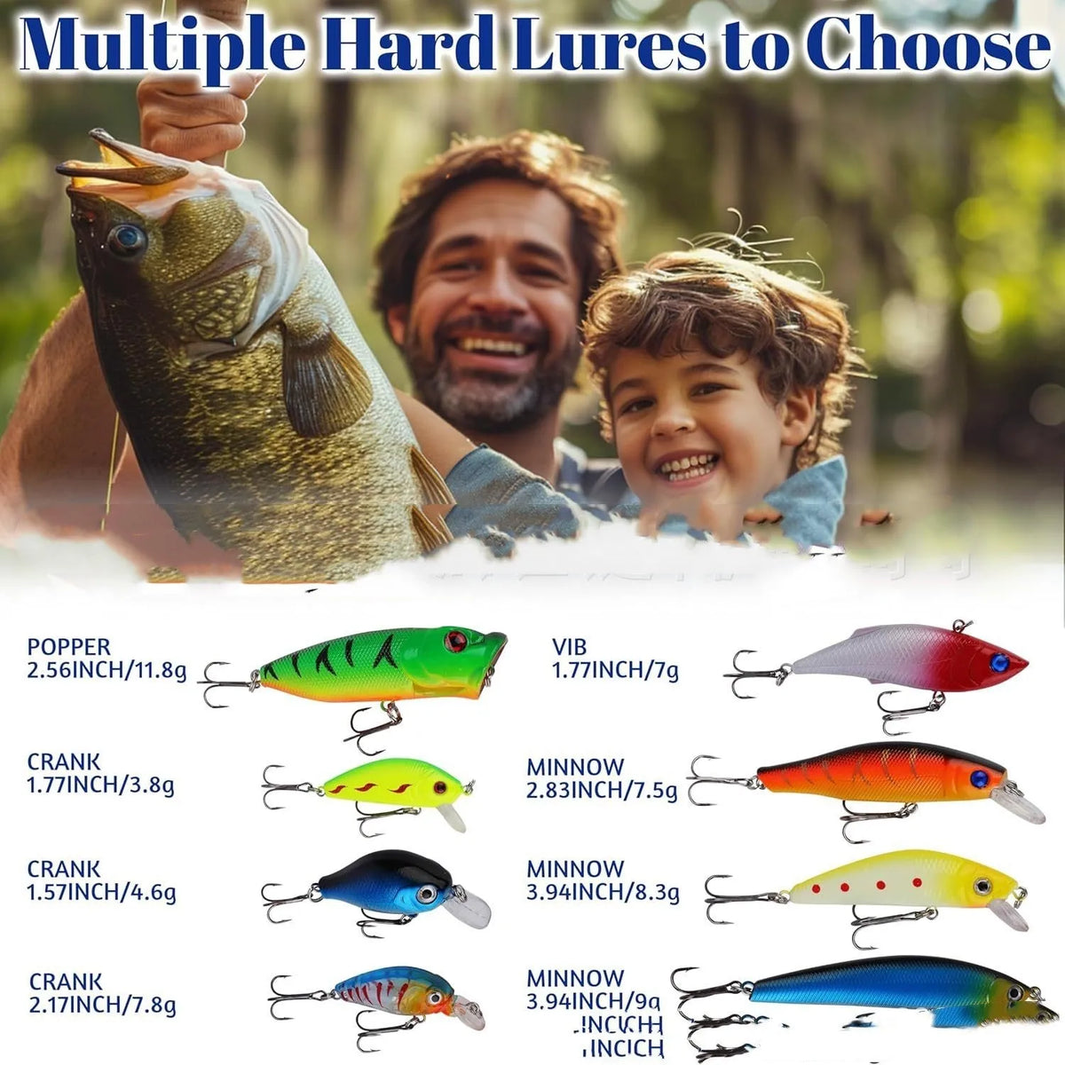 Christmas advent calendar fishing gear set in a box measuring 14 by 9 by 1.5 inches