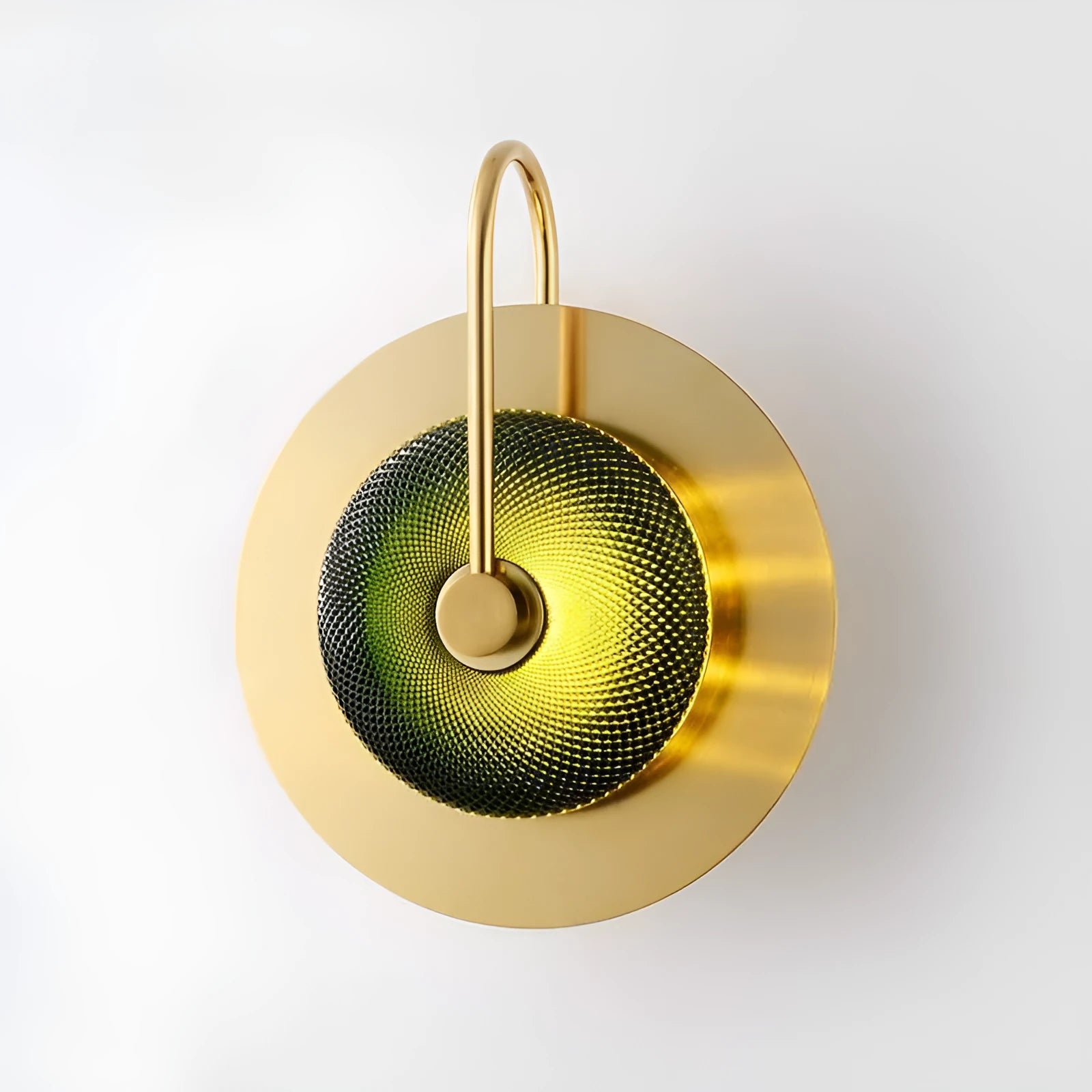 Modern simplicity wall lamp with clear glass shade on wall in living room background