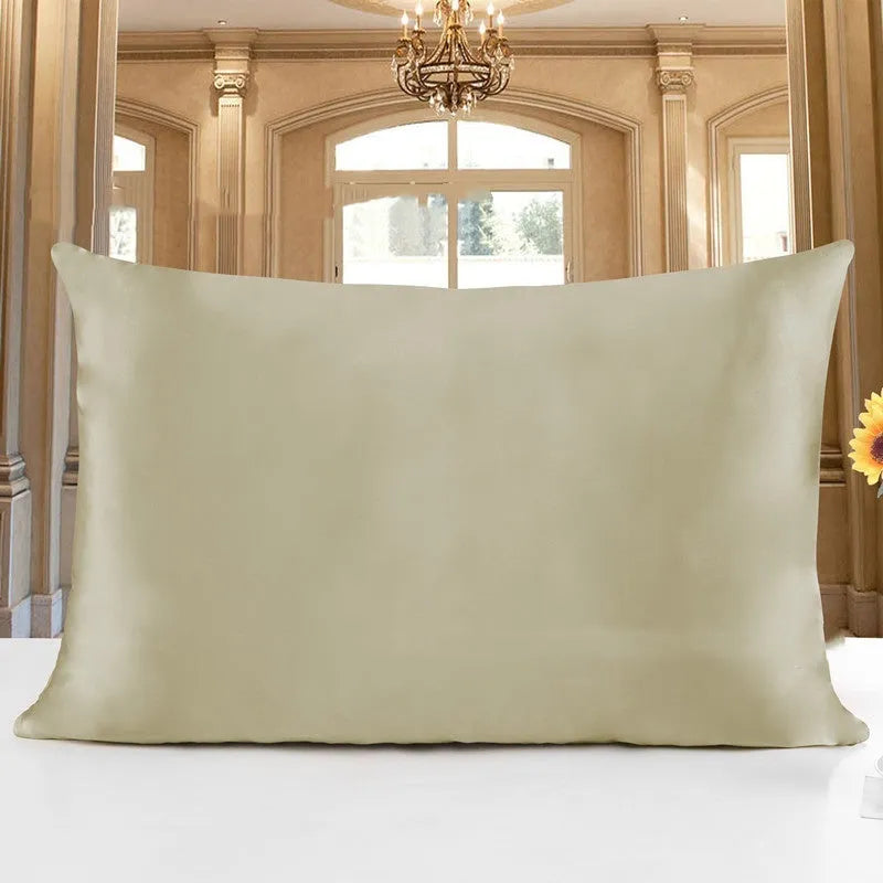 19 momme double-sided silk pillowcase shown in silver grey colour