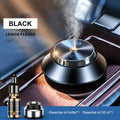 Black butterfly-design metal car aromatherapy air purifier with USB cable and oil bottle.